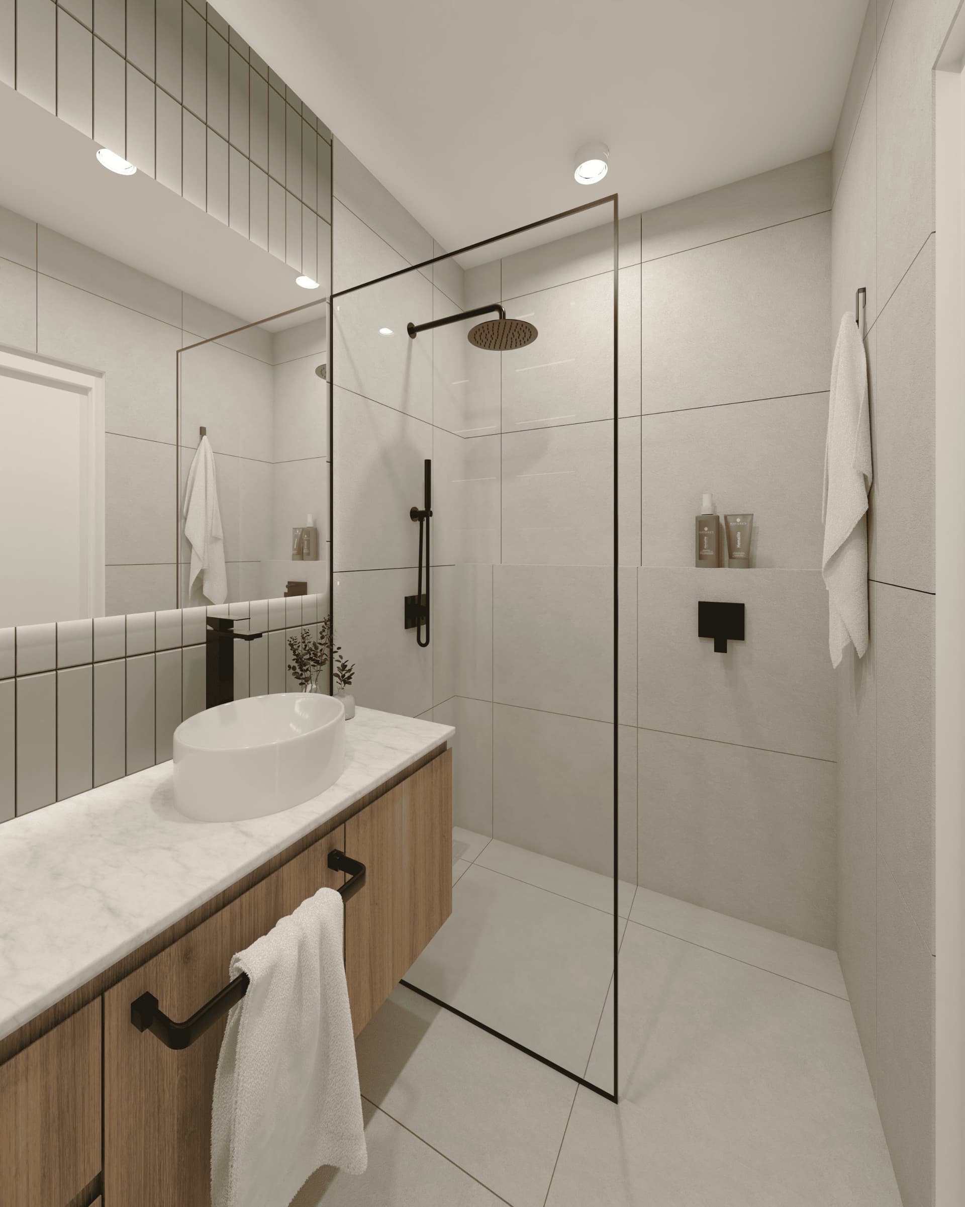 diseño interior completo de baño desarrollado por rüf arquitectura