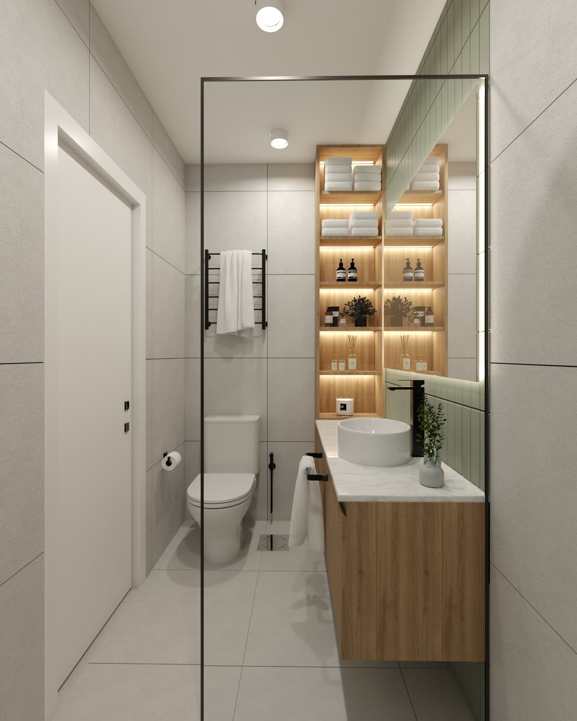 diseño interior completo de baño desarrollado por rüf arquitectura