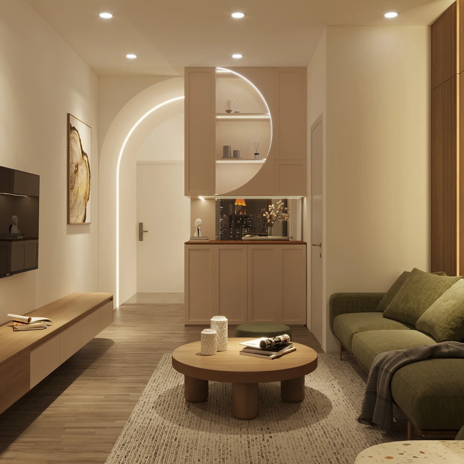 diseño interior de living desarrollado por rüf arquitectura