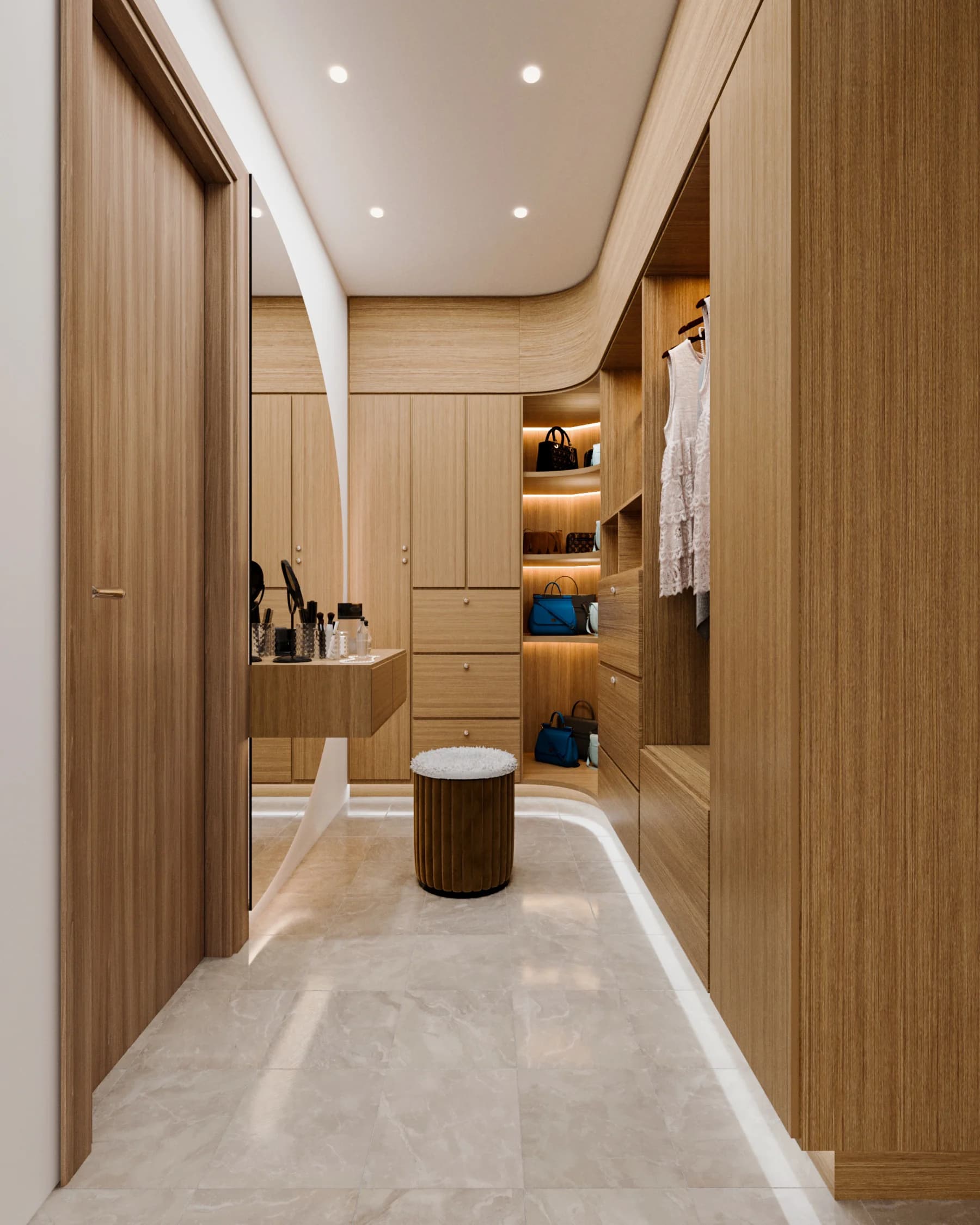 diseño interior de vestidor desarrollado por rüf arquitectura