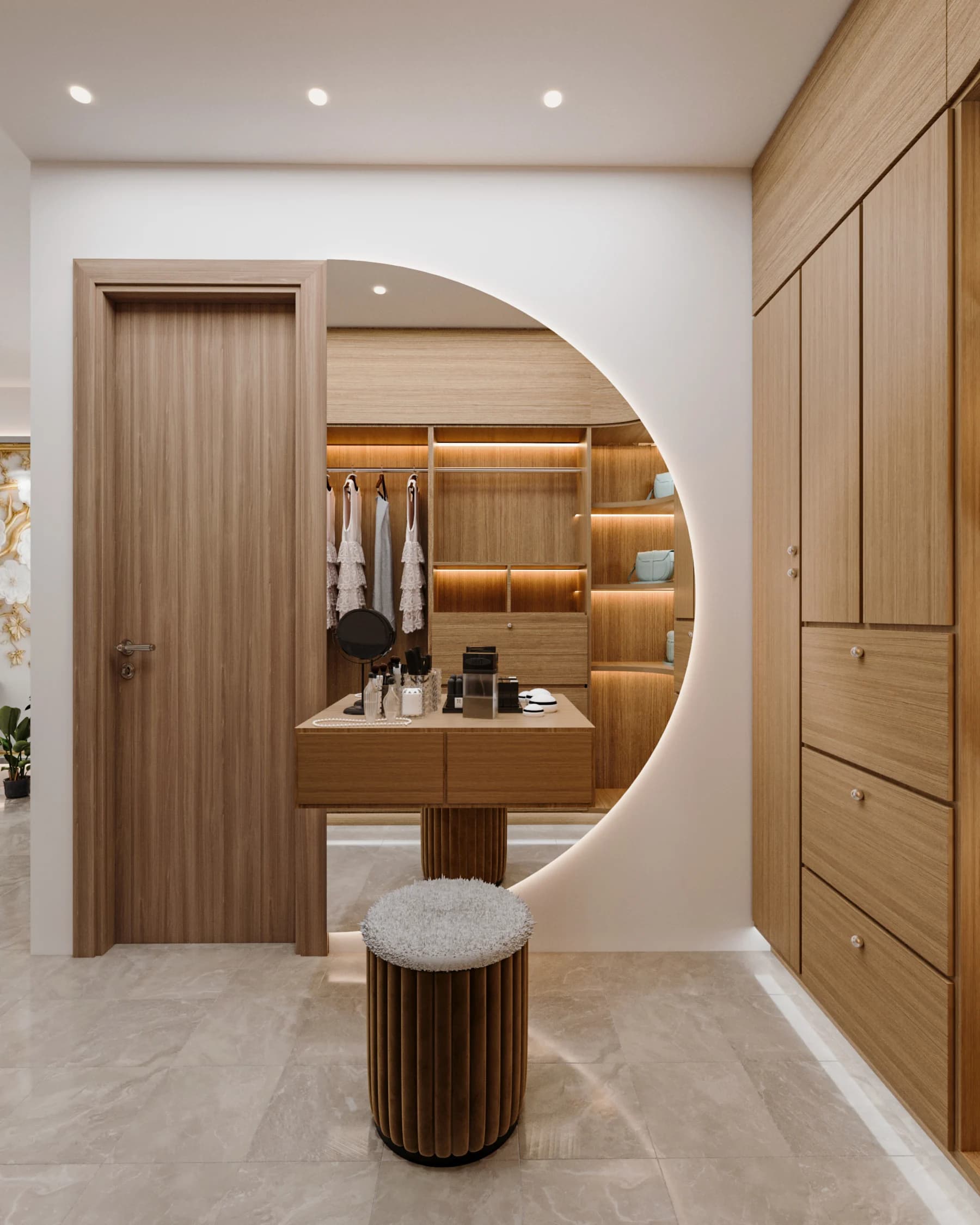 diseño interior de vestidor desarrollado por rüf arquitectura