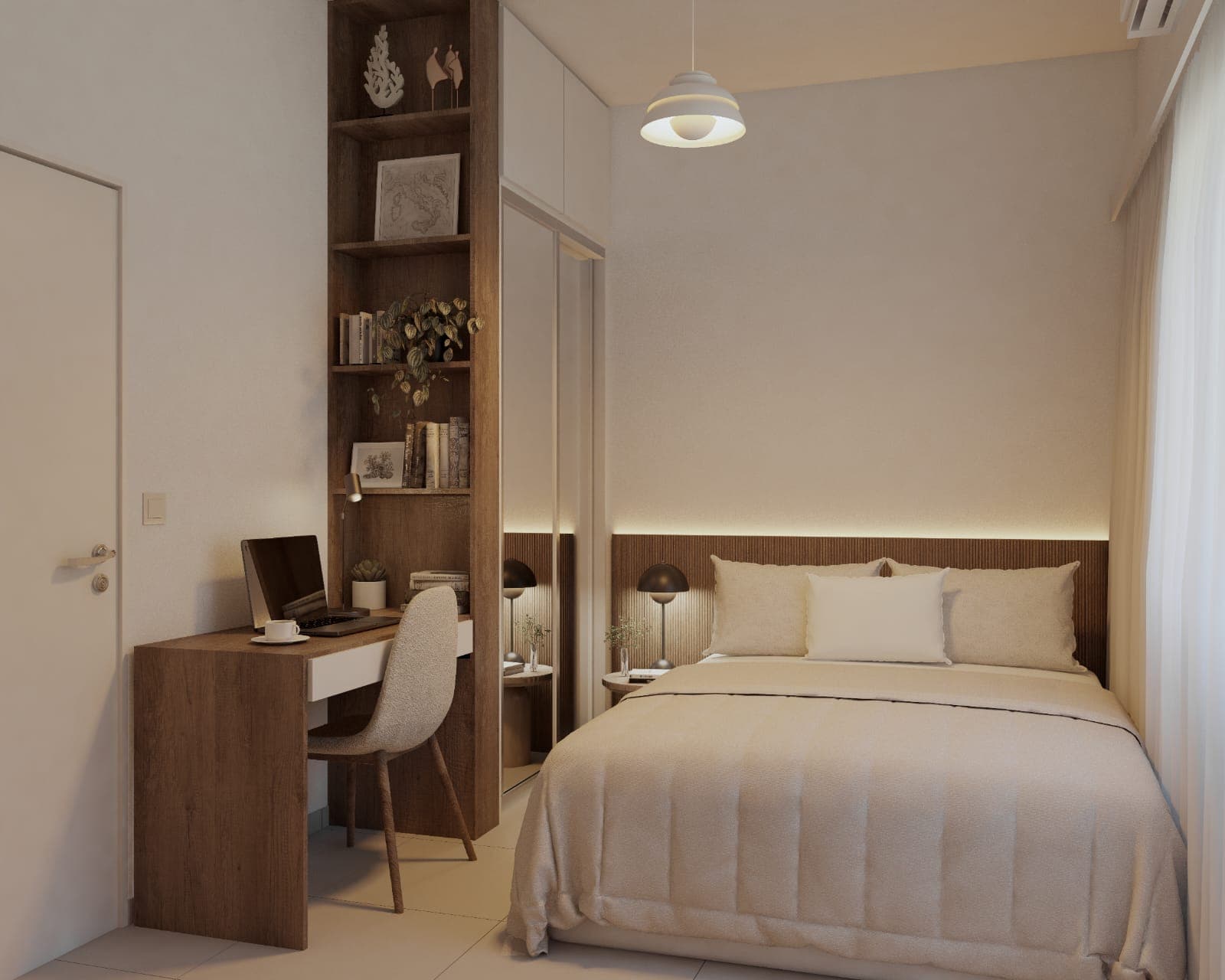 diseño interior completo de dormitorio desarrollado por rüf arquitectura